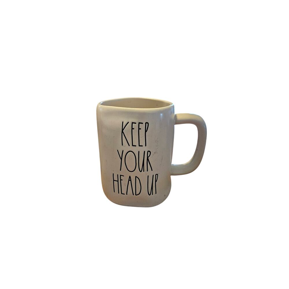 Rae Dunn Artisan Collection by Magenta Coffee Mug - Keep Your Head Up - White